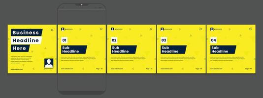 Editable carousel post, creative social media carousel template, modern and editable business carousel template design vector
