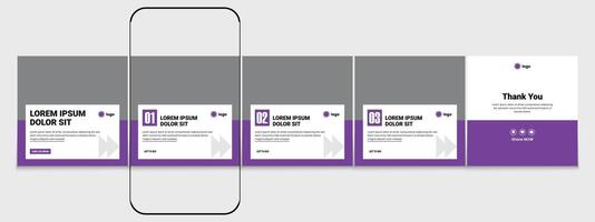 Editable carousel post, creative social media carousel template, modern and editable business carousel template design vector