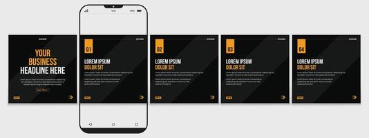 Editable carousel post, creative social media carousel template, modern and editable business carousel template design vector