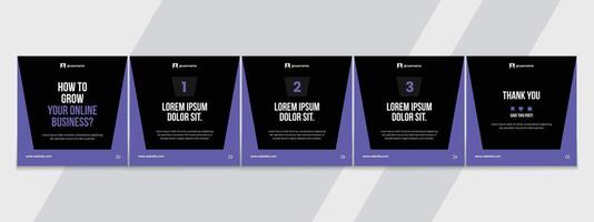 Editable carousel post, creative social media carousel template, modern and editable business carousel template design vector