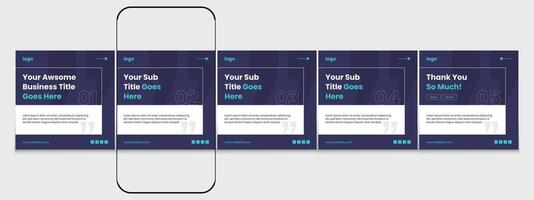 Editable carousel post, creative social media carousel template, modern and editable business carousel template design vector