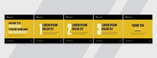 Editable carousel post, creative social media carousel template, modern and editable business carousel template design vector
