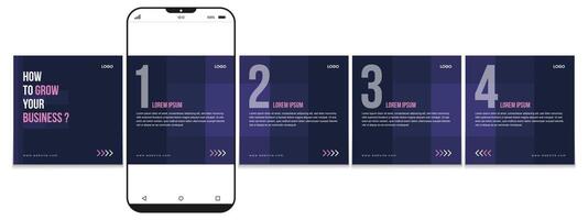 Editable carousel post, creative social media carousel template, modern and editable business carousel template design vector