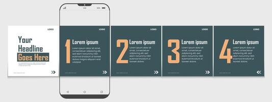 Editable carousel post, creative social media carousel template, modern and editable business carousel template design vector