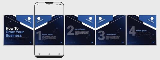 Editable carousel post, creative social media carousel template, modern and editable business carousel template design vector