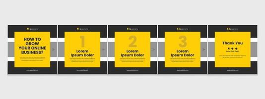 Editable carousel post, creative social media carousel template, modern and editable business carousel template design vector