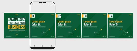 Editable carousel post, creative social media carousel template, modern and editable business carousel template design vector