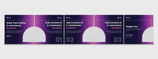 Editable carousel post, creative social media carousel template, modern and editable business carousel template design vector