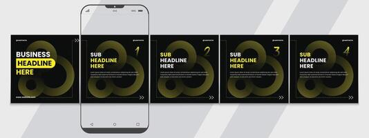 Editable carousel post, creative social media carousel template, modern and editable business carousel template design vector
