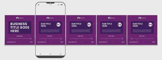 Editable carousel post, creative social media carousel template, modern and editable business carousel template design vector
