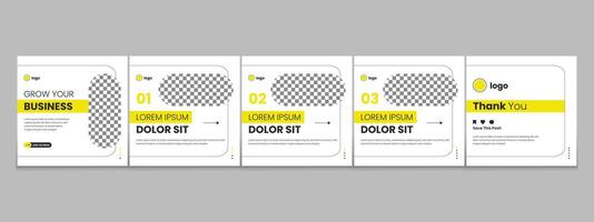 Editable carousel post, creative social media carousel template, modern and editable business carousel template design vector