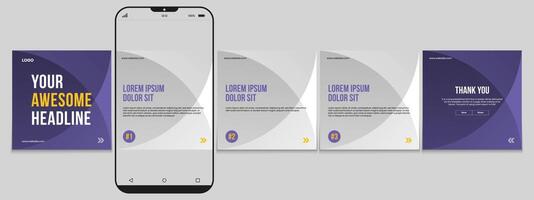 Editable carousel post, creative social media carousel template, modern and editable business carousel template design vector