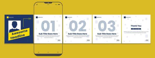 Editable carousel post, creative social media carousel template, modern and editable business carousel template design vector