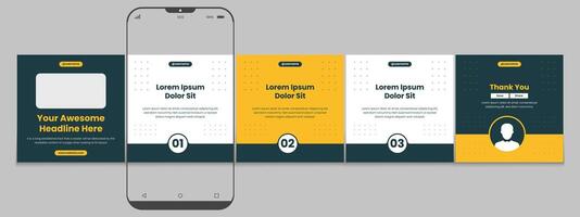 Editable carousel post, creative social media carousel template, modern and editable business carousel template design vector