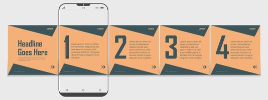 Editable carousel post, creative social media carousel template, modern and editable business carousel template design vector