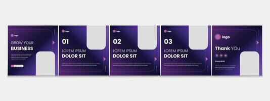 Editable carousel post, creative social media carousel template, modern and editable business carousel template design vector