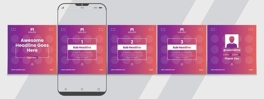 Editable carousel post, creative social media carousel template, modern and editable business carousel template design vector