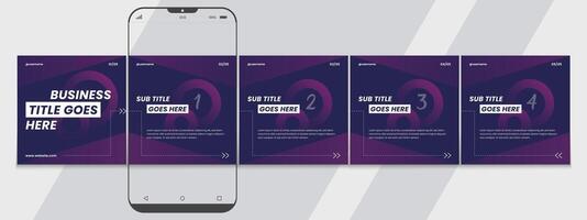 Editable carousel post, creative social media carousel template, modern and editable business carousel template design vector