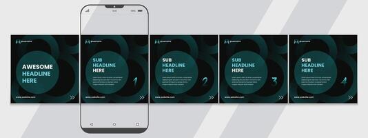Editable carousel post, creative social media carousel template, modern and editable business carousel template design vector