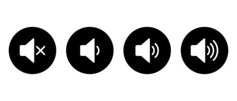 Speaker volume icon set. Sound level button vector