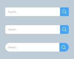 Search bar icon set in flat design. Browsing concept vector