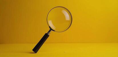 Magnifying Glass on a Yellow Background photo