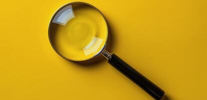 Magnifying Glass on a Yellow Background photo