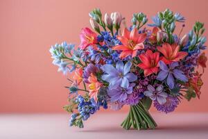 Colorful Flowers in Vase photo