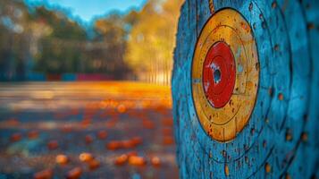 Close Up of Blue and Yellow Target photo