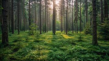 Lush Green Trees Covering a Forest photo