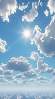 Sun Shining Through Clouds in the Sky photo