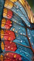 Close Up of a Colorful Butterflys Wings photo