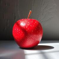 Red Apple on White Floor photo