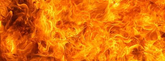 High-Resolution Texture of Intense Flames for Dynamic Banner Background photo