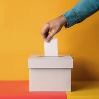 Person Putting Piece of Paper in Box photo