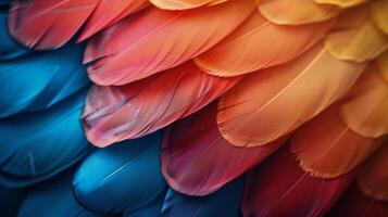 Close Up of a Colorful Birds Feathers photo
