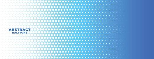 abstract blue and white halftone wide banner vector