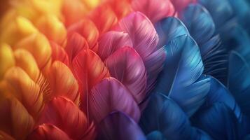 Multi-Colored Feathers Cluster photo