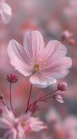 Close Up of a Pink Flower on a Stem photo