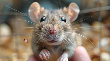 Curious Rodent in Cage photo