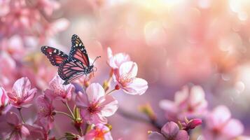 mariposa sentado en flor foto