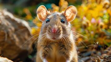 Gray Rat Sitting on Top of a Couch photo