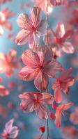 Pink Flowers Floating in the Air photo