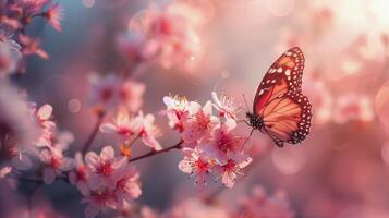 Butterfly Sitting on Flower photo