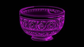 Neon frame effect silverwork, glow, black background. video