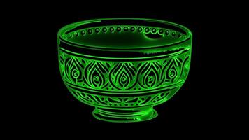 Neon frame effect silverwork, glow, black background. video