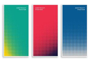 set of halftone banners vector