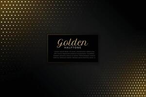 black background with golden halftone pattern design vector