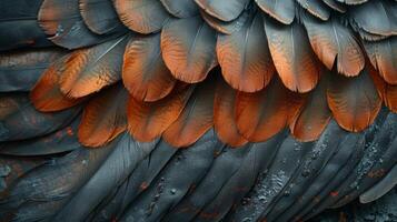 Close-Up of a Colorful Birds Feathers photo