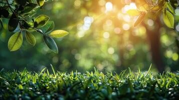 Sunlight Filtering Through Tree Leaves photo